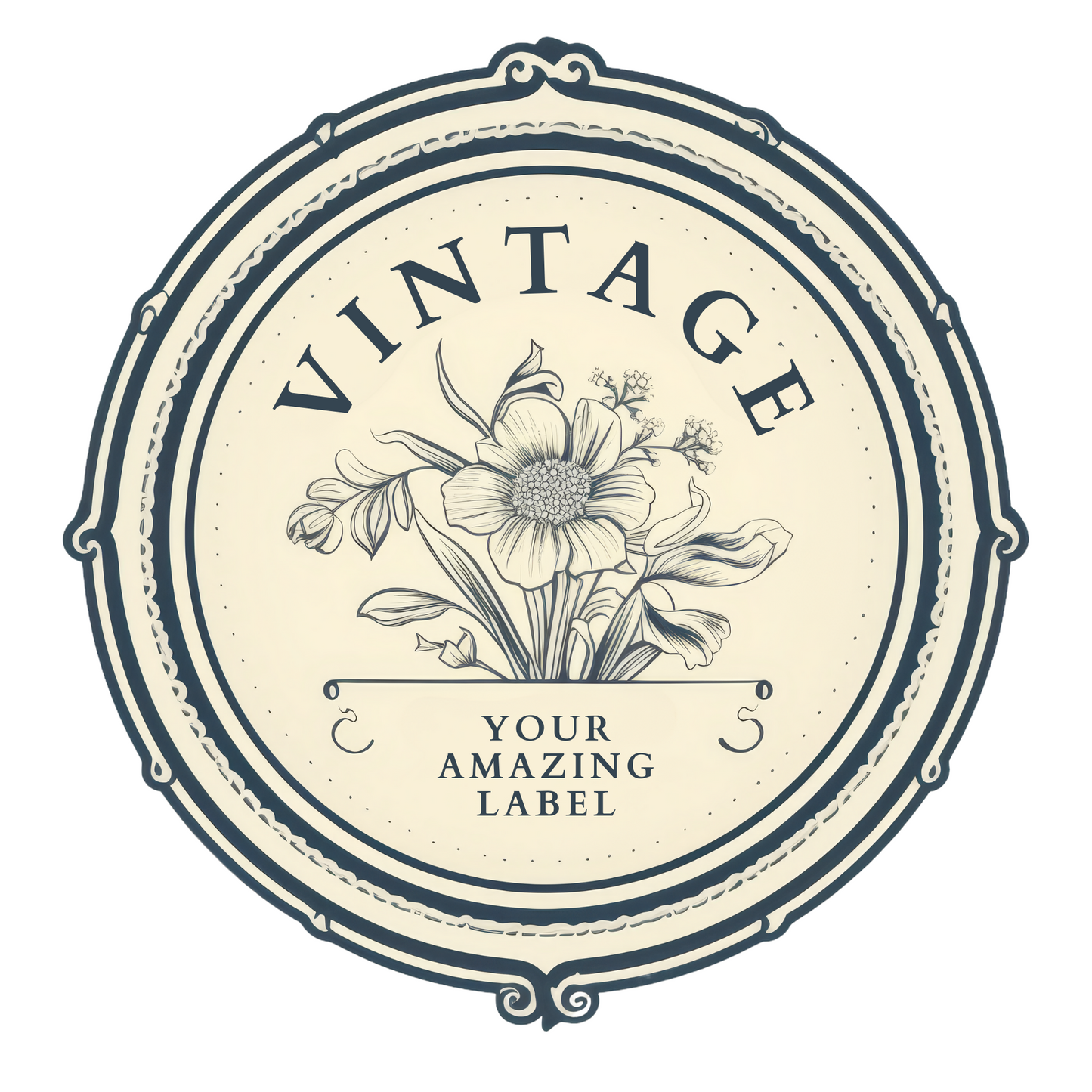 6 Vintage Label Logos – Editable in Canva