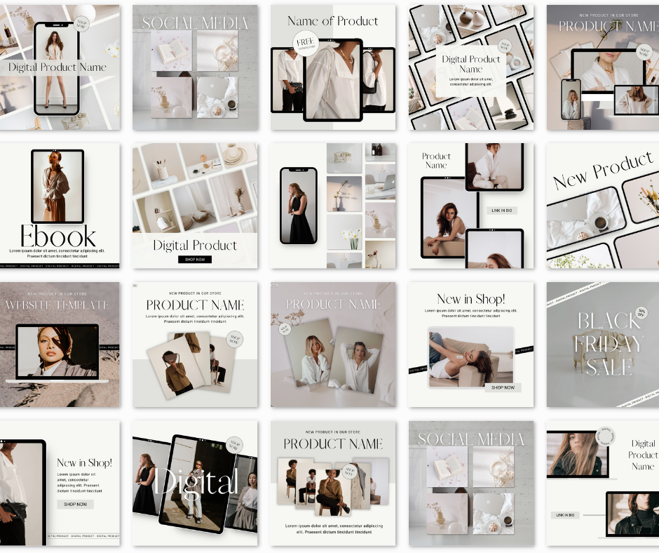 100 Customizable Instagram Canva Templates For Digital Products – With Master Resell Rights!