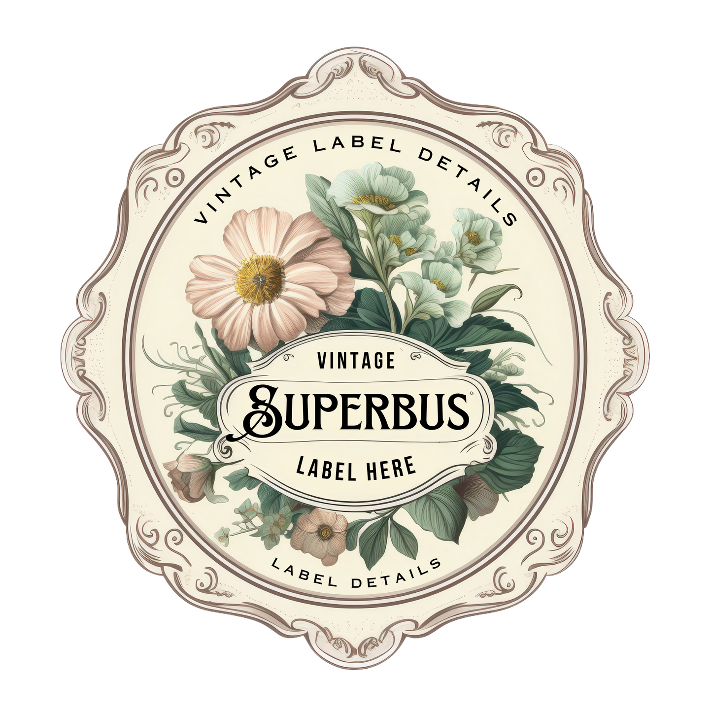 6 Vintage Label Logos – Editable in Canva