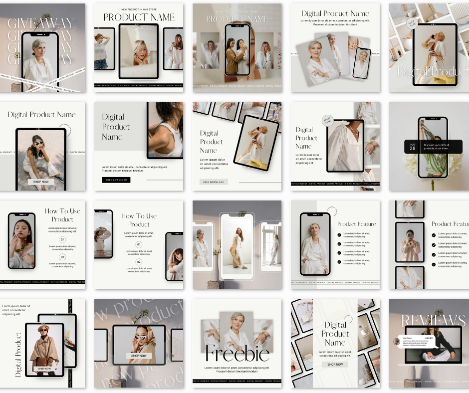 100 Customizable Instagram Canva Templates For Digital Products – With Master Resell Rights!