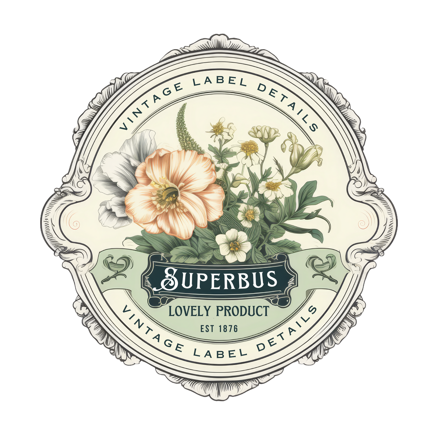 6 Vintage Label Logos – Editable in Canva