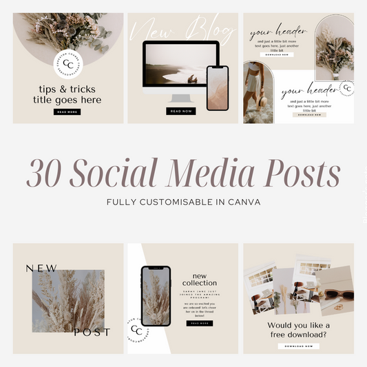 30 Social Media Posts Canva Template