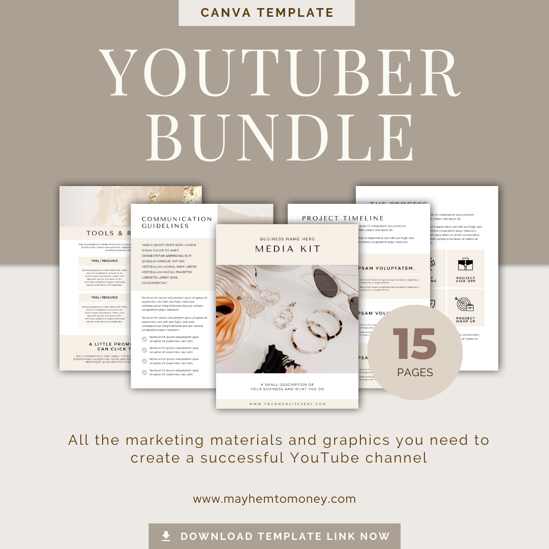 YouTuber Canva Template Bundle