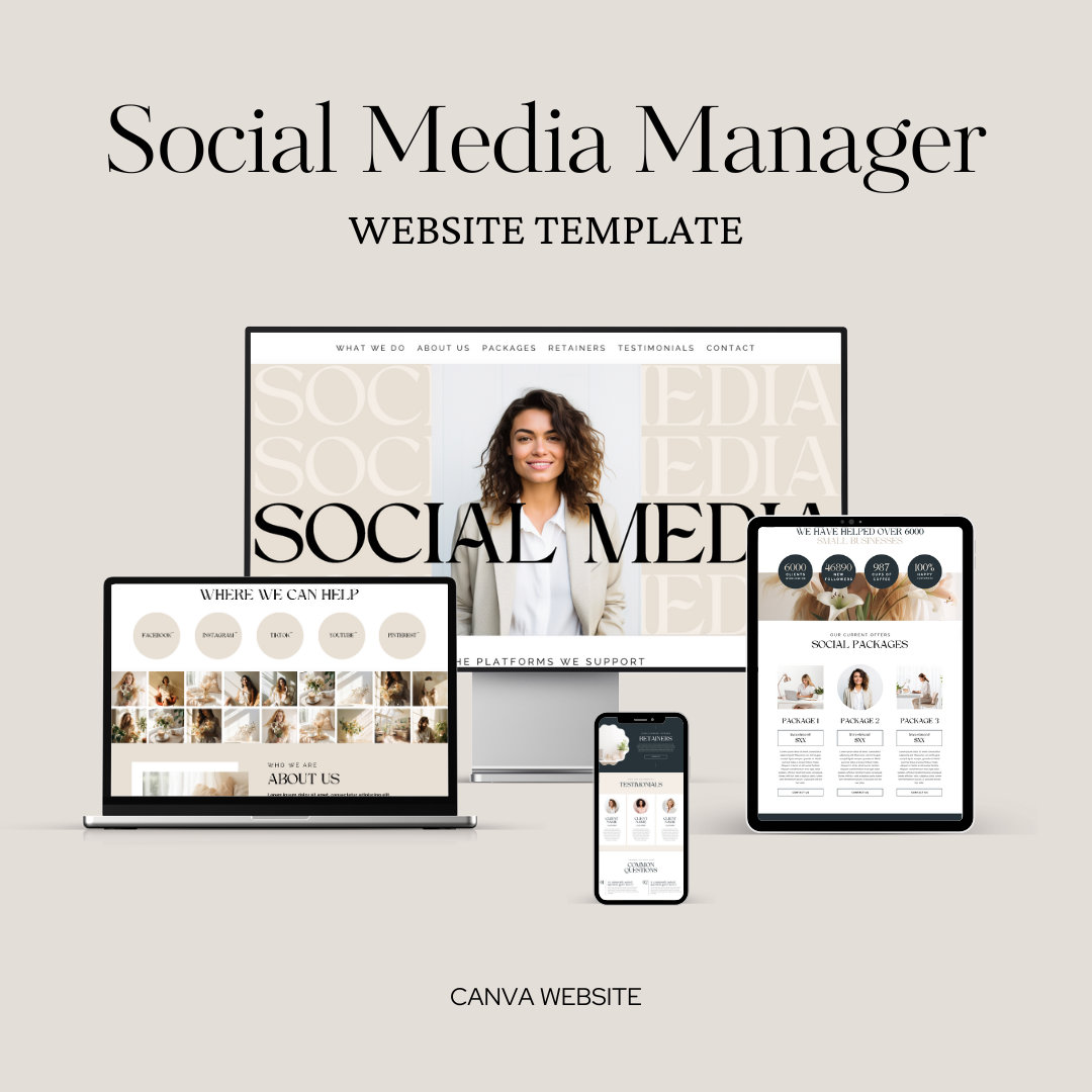 Social Media Manager Website Template - Canva