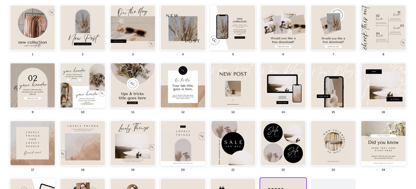 30 Social Media Posts Canva Template